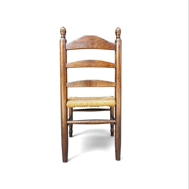 Vintage Provicial Ladderback Children's Chairs with Rush Seat, 1930s, Set of 3 For Sale - Image 6 of 18