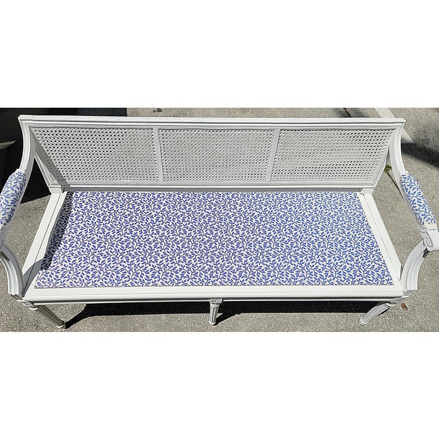 1920s French Louis XVI Style Caned Sette Bench For Sale - Image 4 of 12