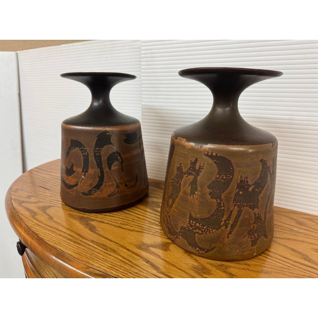 Ceramic Designs West Stoneware Pottery Vases, Set of Three For Sale - Image 7 of 12