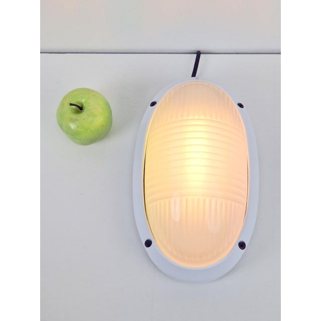 White Vintage Oval Outdoor Lamp, 1980s For Sale - Image 8 of 14