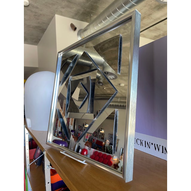 1970s 1970s Hal Bienenfield Op Art Space Age Mirror Chrome Floating Panels Memphis Design Sottsass Panton Era For Sale - Image 5 of 11