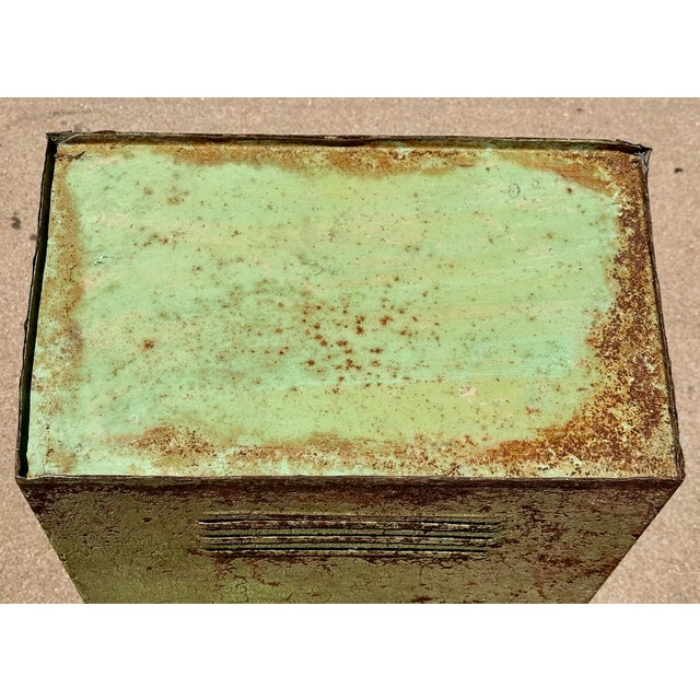 Vintage Industrial Metal Hamper C. 1940s For Sale - Image 12 of 18