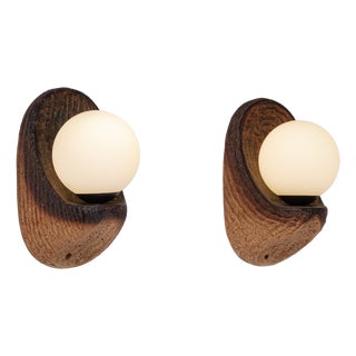Eartly Ceramic and Opaline Glass Wall Lamp from Doria Leuchten, Germany, 1970s, Set of 2 For Sale