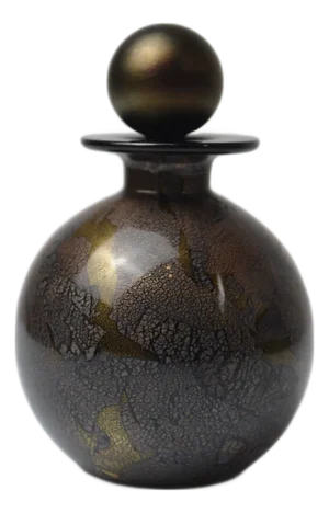 Conical Black, Copper and Gold Blown Glass Perfume Bottle from Isle of Wight Studio, 1970s