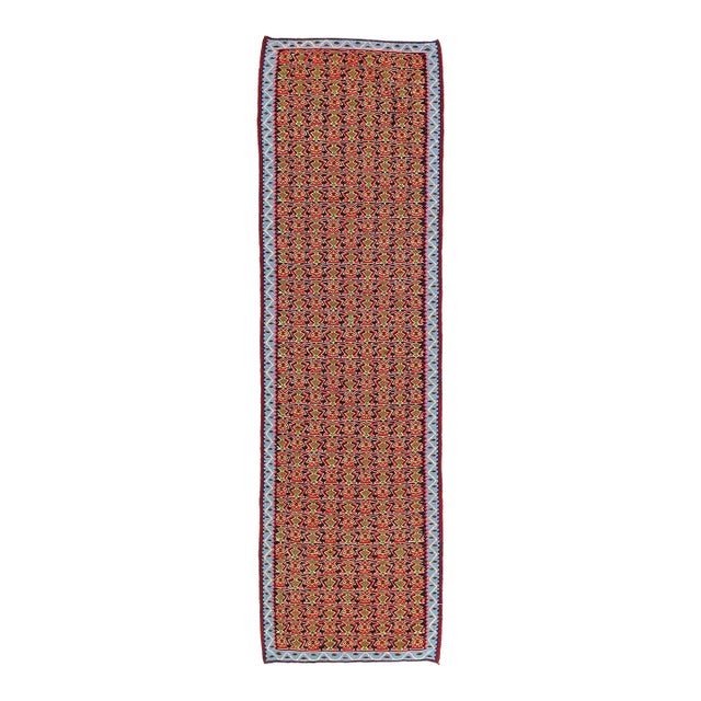 Pasargad DC Fine Hand Knotted Flat Weave Senneh Runner Rug For Sale