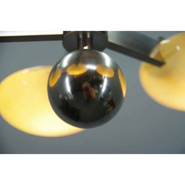 Art Deco Functionalist Nickel-Plated Chandelier, 1930s For Sale - Image 11 of 18