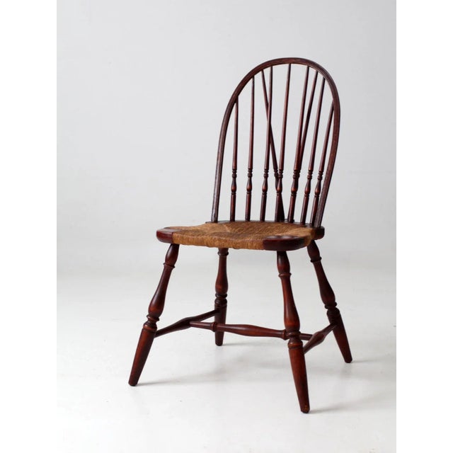 Antique Rush Seat Windsor Chair For Sale - Image 9 of 11