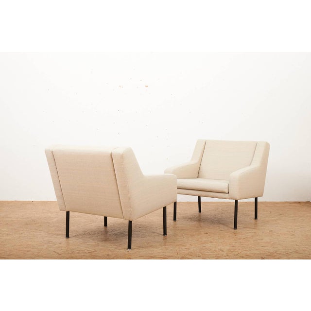 Model 202 Chairs on Black Metal Legs by Dieter Waeckerlin for Idealheim, 1961, Set of 2, in Good conditions. Designed 1960...