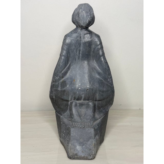 Art Deco Lead Sculpture of Joan of Arc in the Manner of Eric Gill For Sale - Image 10 of 18