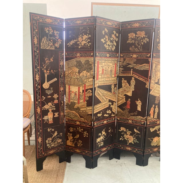 18th Century Coromandel Pagoda 8 Panel Folding Screen For Sale - Image 13 of 14