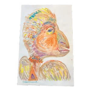 Contemporary Original e.j. Hartmann Abstract Portrait Painting