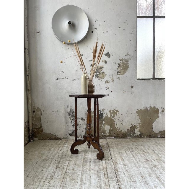 Antique Oak Pedestal Console Table, 1890s For Sale - Image 9 of 18