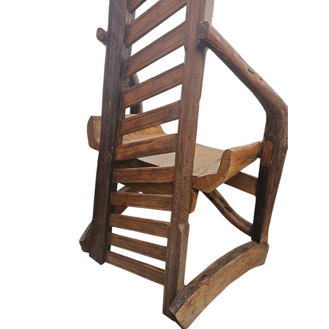 Wood 1990s Barn Style Rustic Pair of Chairs For Sale - Image 7 of 9