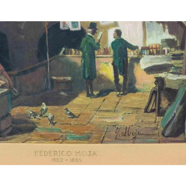 Glimpse of the city is a modern artwork realized by Federico Moja in 19th Century. Mixed colored lithograph. Name of the...