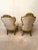 Victorian Style Kimball Style Tufted Gold Upholstered Pair of Parlor Chairs Vintage For Sale - Image 4 of 10