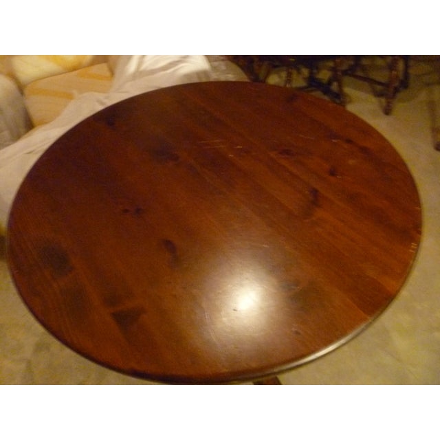 Vintage Ethan Allen Tommy Bahama Style Dining Round Pedestal Captains Pub Table Game For Sale In Atlanta - Image 6 of 11