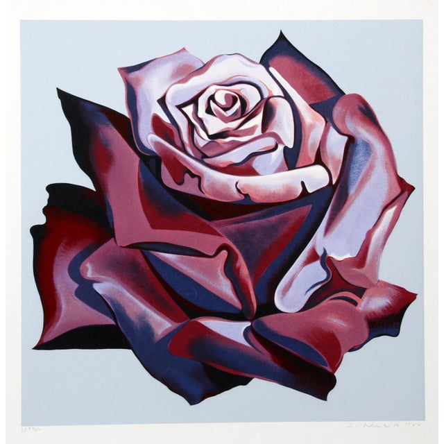 Lowell Nesbitt Lowell Nesbitt, "Red Rose" Photo Realist Flower Print For Sale - Image 4 of 4