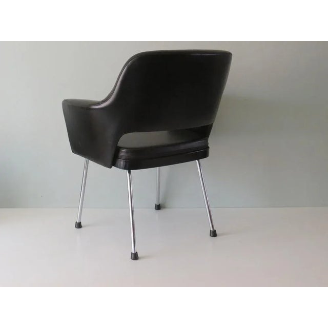 Textile Modernist Armchair in Chrome and Skai, Belgium, 1960s For Sale - Image 7 of 12