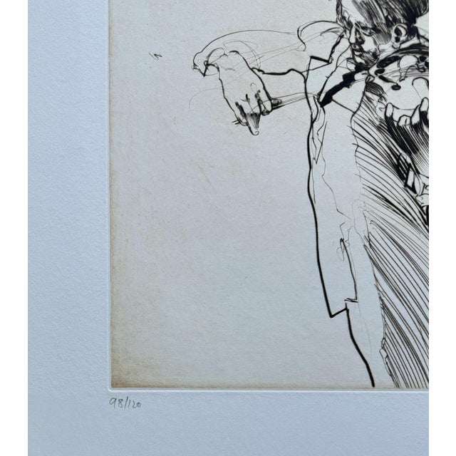 Contemporary Claude Weisbuch, The Violinist, 1991, Original Engraving For Sale - Image 3 of 5