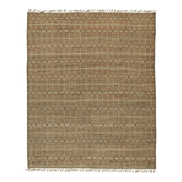 Rug & Kilim’s Modern Rug with Beige-brown Geometric Patterns - 6x9 For Sale