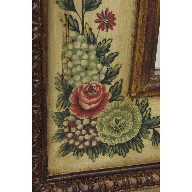 Decorative Venetian Hand Painted Gilt Frame Floral Wall Mirror For Sale - Image 11 of 12