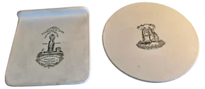19th Century Ceramic Butter Slab and Cheese Scale Pan, Set of 2