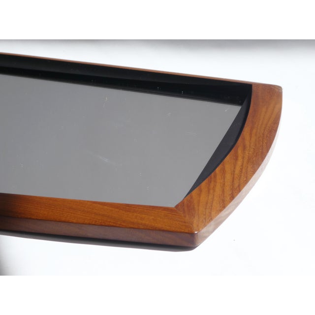 1960s Vintage Modernist Scandinavian Danish Teak Wall Mirror, 1960s For Sale - Image 5 of 12