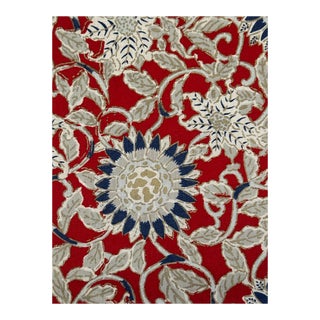 Ralph Lauren Cote d'Azur Floral Color Poppy Linen Fabric 3 1/2 Yards For Sale