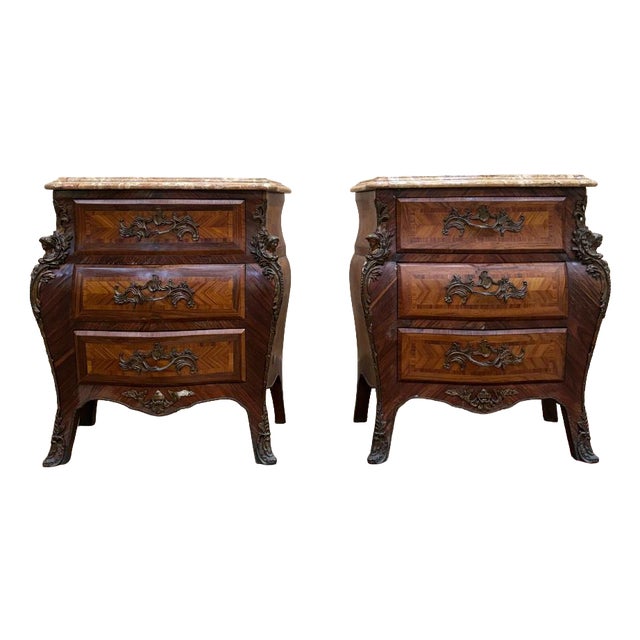 Louis XV Tomb Bedside Tables, Set of 2 For Sale