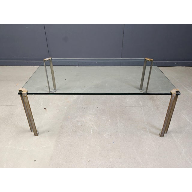 Rectangular Glass and Cast Brass T24 Pioneer Coffee Table by Peter Ghyczy, 1970s For Sale - Image 12 of 13