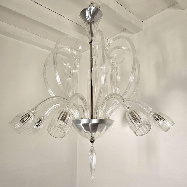 1970s Murano Glass Mid-Century Modern Chandeliers - A Pair For Sale In Dallas - Image 6 of 15