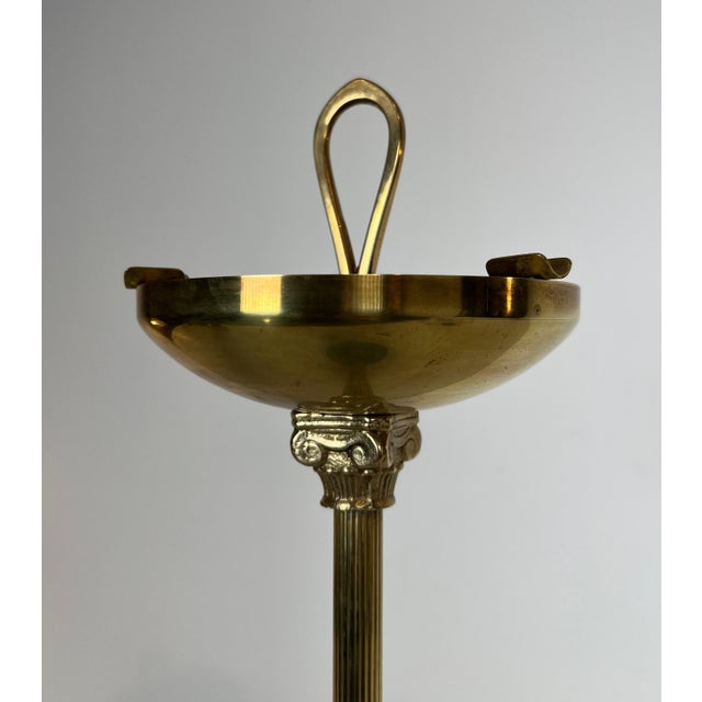1940s Neoclassical style bronze and brass ashtray on a circular black marble base For Sale - Image 5 of 12