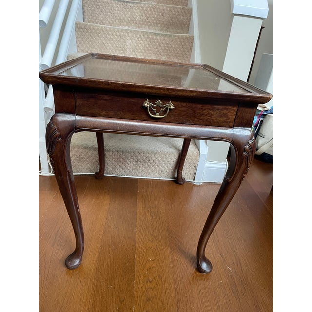 Vintage Henredon Aston Court collection, Queen Anne style mahogany side table,. Exact table for sale onChairish for $375....