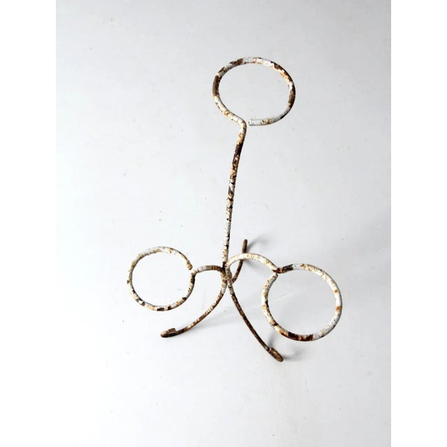 White Vintage White Iron Plant Stand For Sale - Image 8 of 11