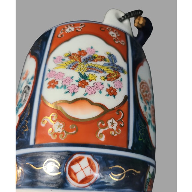 Blue Vintage Japanese Hand Painted Floral Golden Imari Tea Pot For Sale - Image 8 of 10