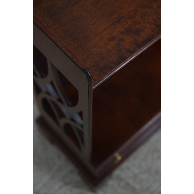 Pair Baker Chippendale Mahogany 1 Drawer Small Bookshelves For Sale - Image 12 of 18