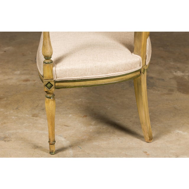 French Directoire Settee with Painted Garlands, Upholstery and Diamond Motifs For Sale - Image 12 of 12