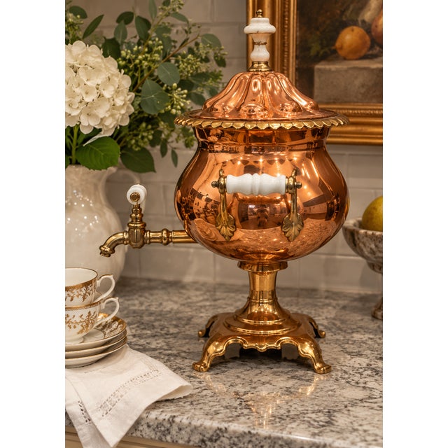 Victorian Mid-19th Century Victorian Copper & Brass Samovar Tea Urn, England, C. 1860 For Sale - Image 3 of 18