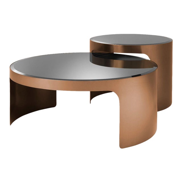 Copper Nesting Coffee Table Set Of 2 Eichholtz Piemonte Chairish