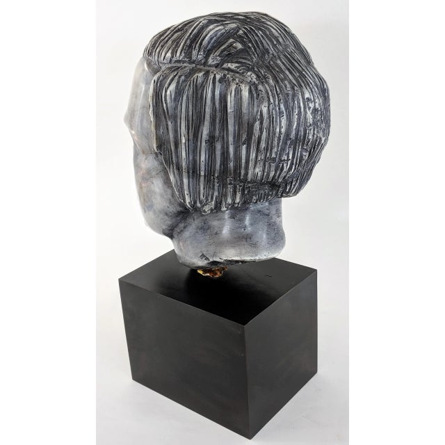 1980s "The Marked Man" Male Marble Bust For Sale - Image 4 of 11