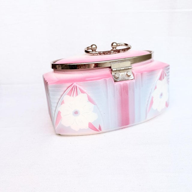 Cookie Tin in Floral Porcelain, 1920s For Sale - Image 11 of 16