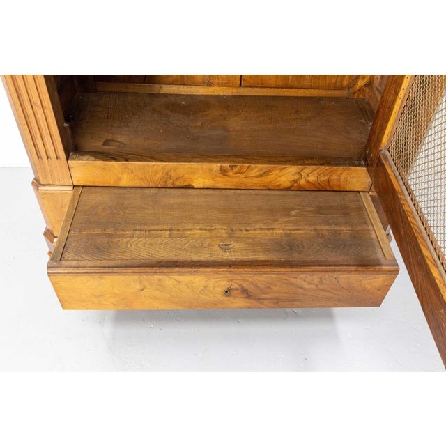 Louis Philippe French Walnut Library Book Armoire with Secret Drawer, 1840s For Sale - Image 18 of 18