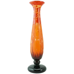 Charles Schneider Le Verre Francais Cardemines Red Cameo Vase