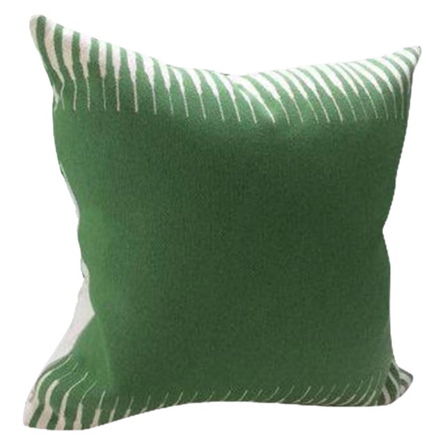 Manuel Canovas Pillows in Green Woven Kazan Pattern Down Filled 20" Pillow - Single For Sale