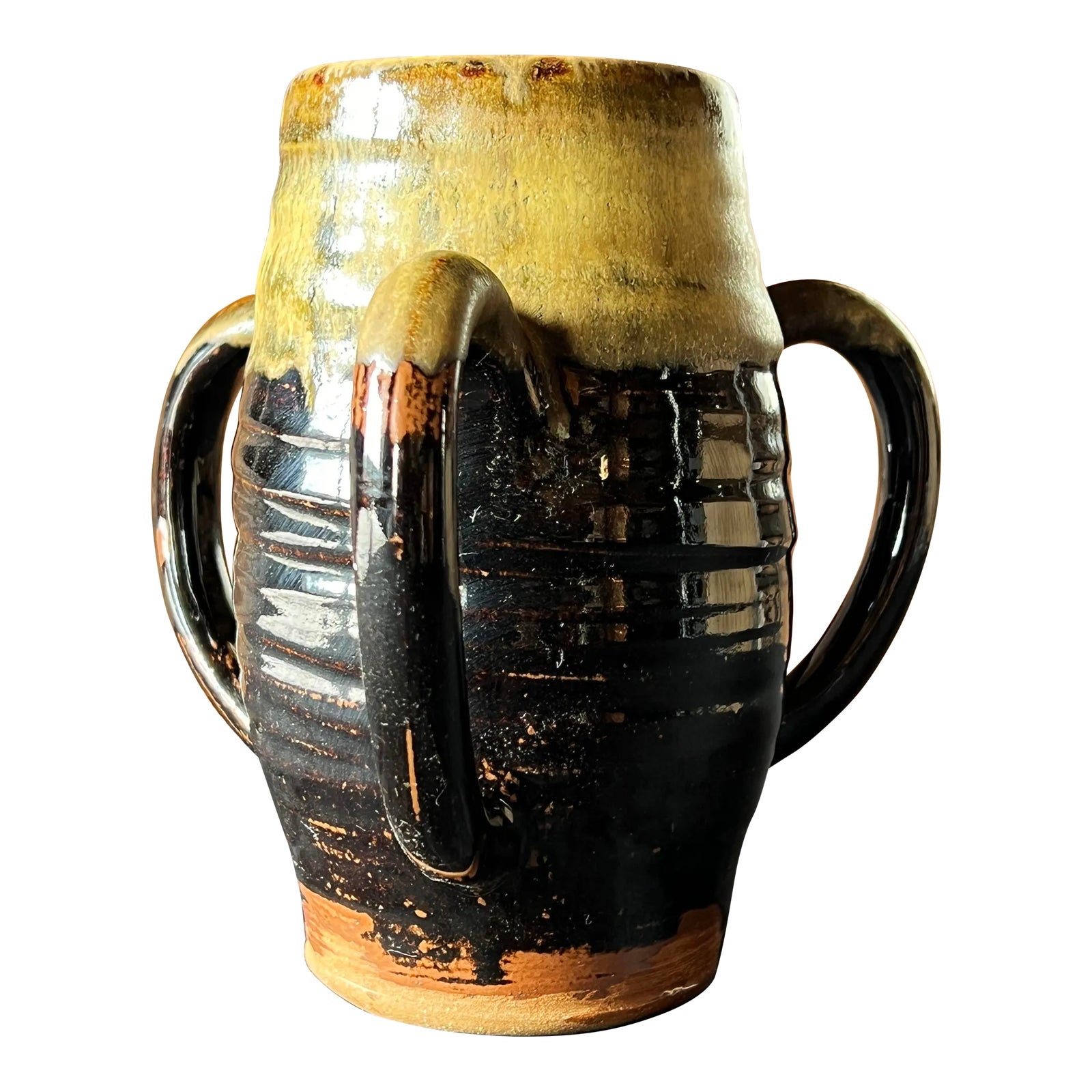 Vintage Studio Pottery 3 Handled Loving Cup