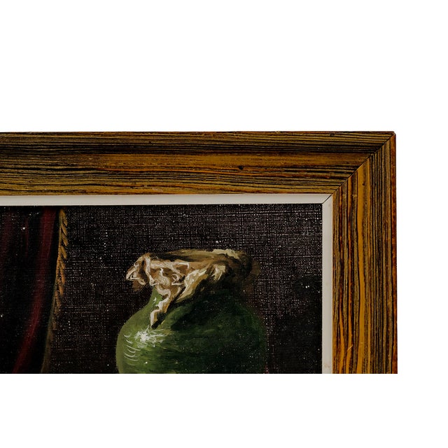Vintage Traditional Chiaroscuro Small Still Life Painting Artist Unknown For Sale - Image 4 of 6