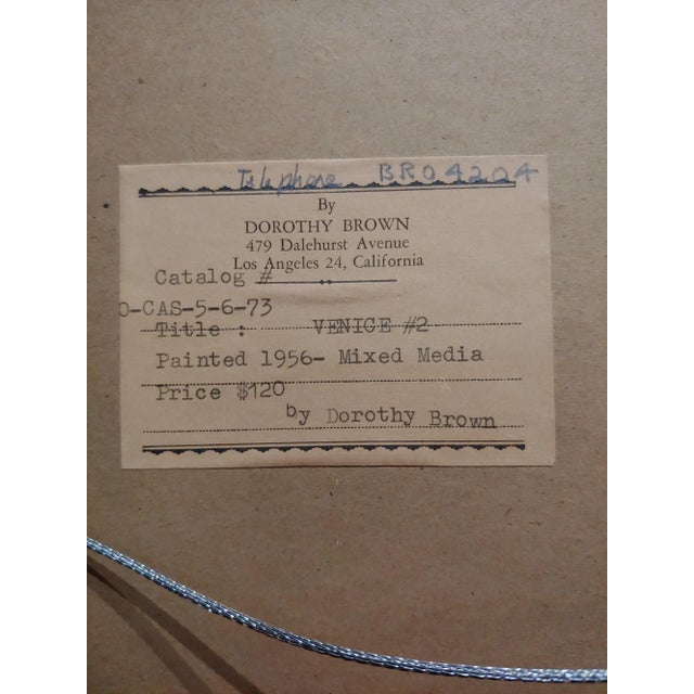 Off-white Dorothy Brown - Venice View - 1956 Oil Painting For Sale - Image 8 of 11