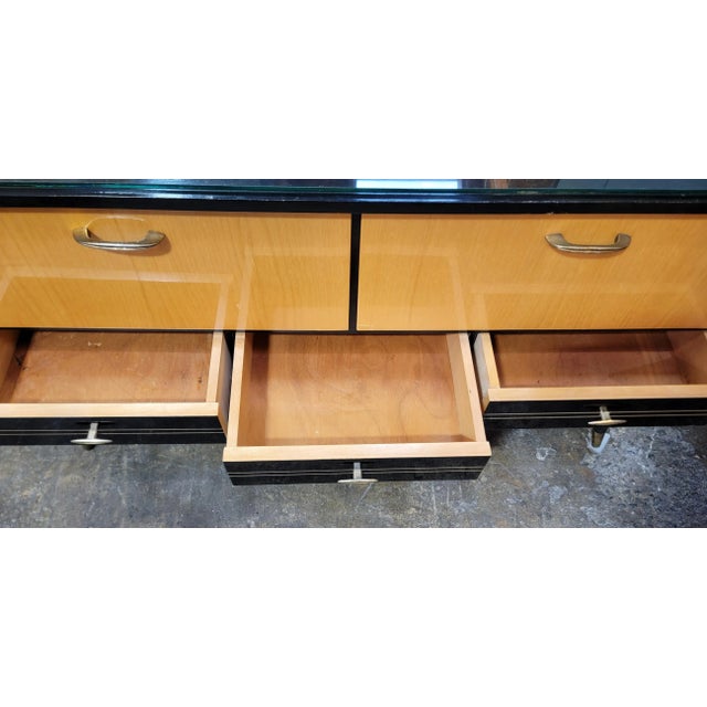 1950's Mid-Century Modern Vanity With Mirror & Lacquer Finish For Sale - Image 4 of 12