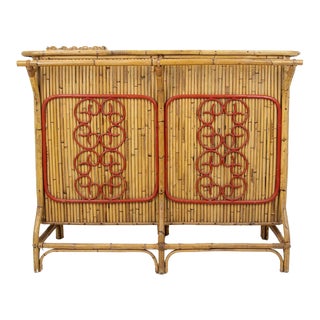 Mid 20th Century Bamboo and Rattan Bar For Sale
