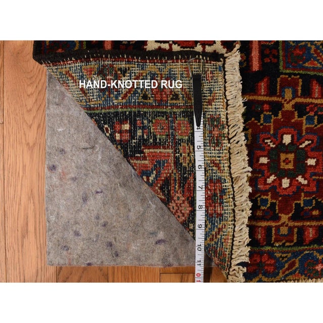 1920 11'x14'7" Red Antique Persian Heriz Even Wear Wool Hand Knotted Oversized Rug For Sale In New York - Image 6 of 10